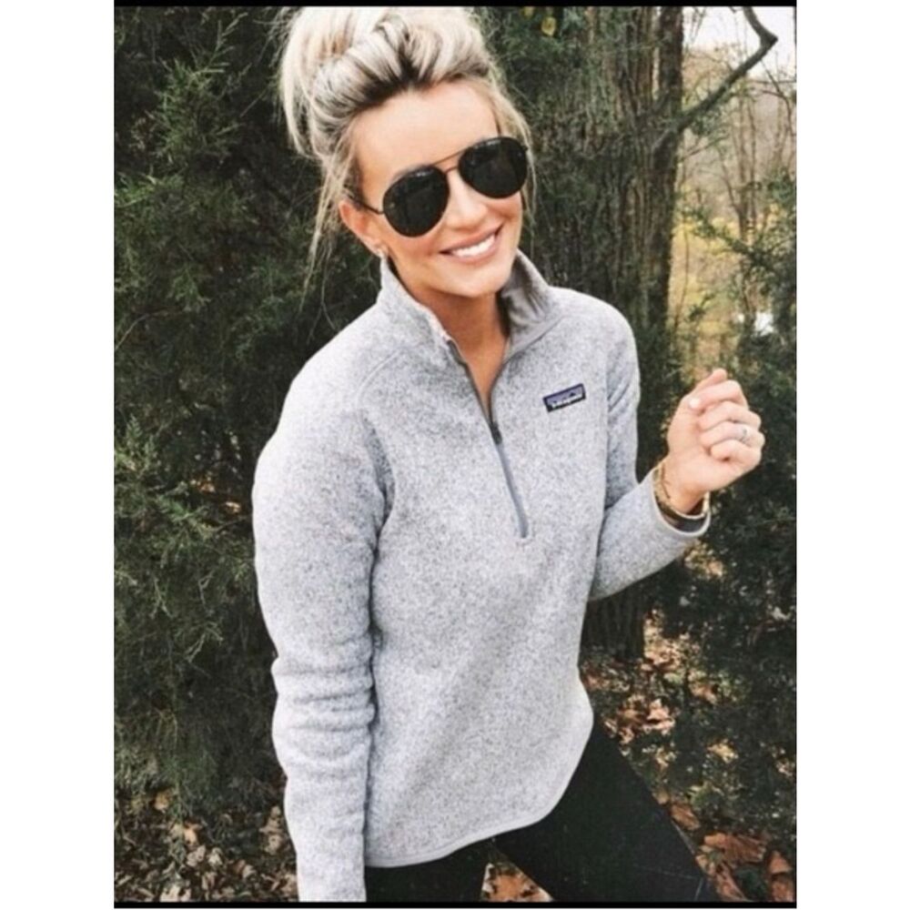 ⛰️ Patagonia - Womens Gray Better Sweater 1/4 zip Fleece Pullover